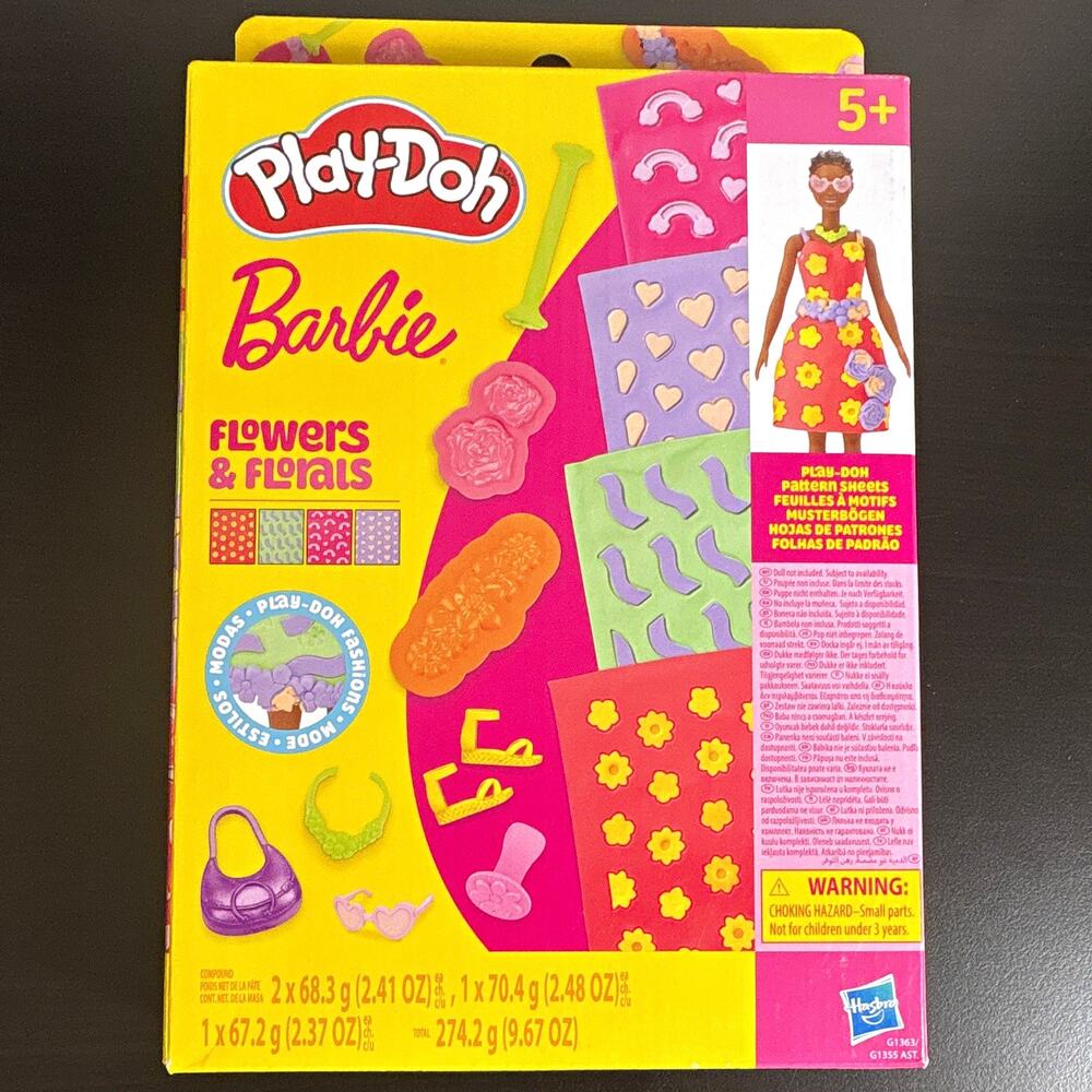 Play-Doh Barbie Flowers & Florals Refills & Accessories Set Age 5+ G1355